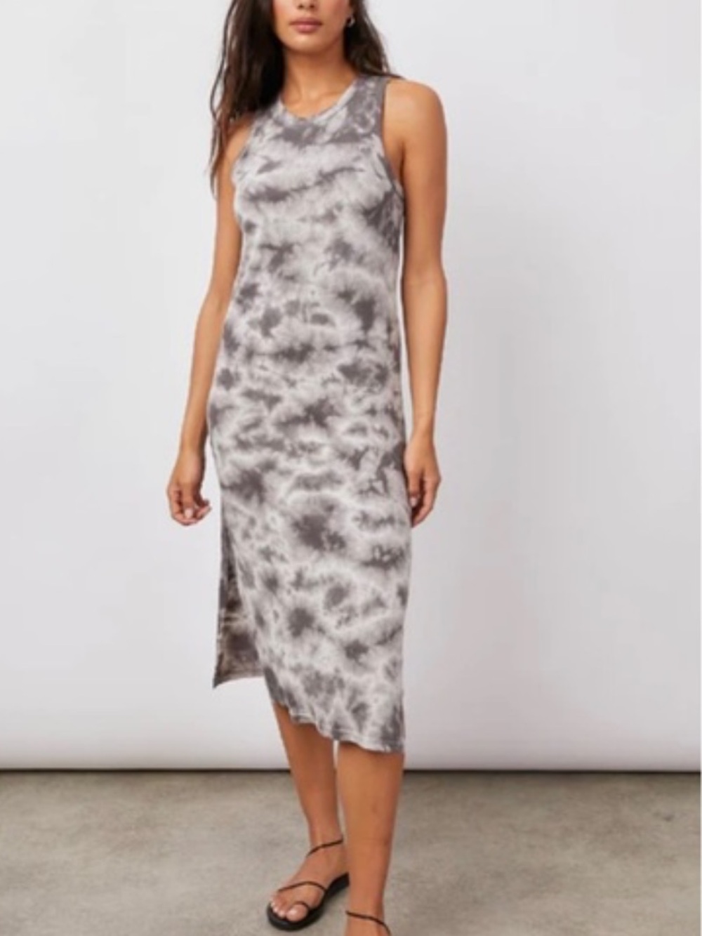 Rails Gray Tie-Dye Sleeveless Midi Dress